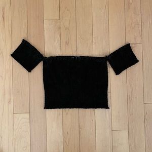 Black Velvet Crop Top